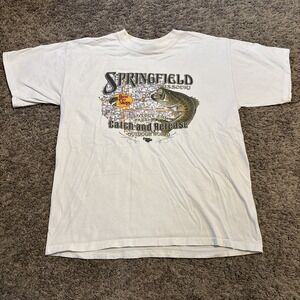 Vintage Bass Pro Shops Bass fishing graphic Size Large L tee T shirt Springfield